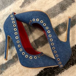Shoe Republic LA - Denim studded heel (Sz 5.5)